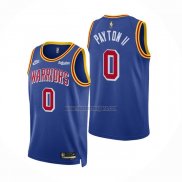 Camiseta Golden State Warriors Gary Payton II NO 0 75th Anniversary Azul